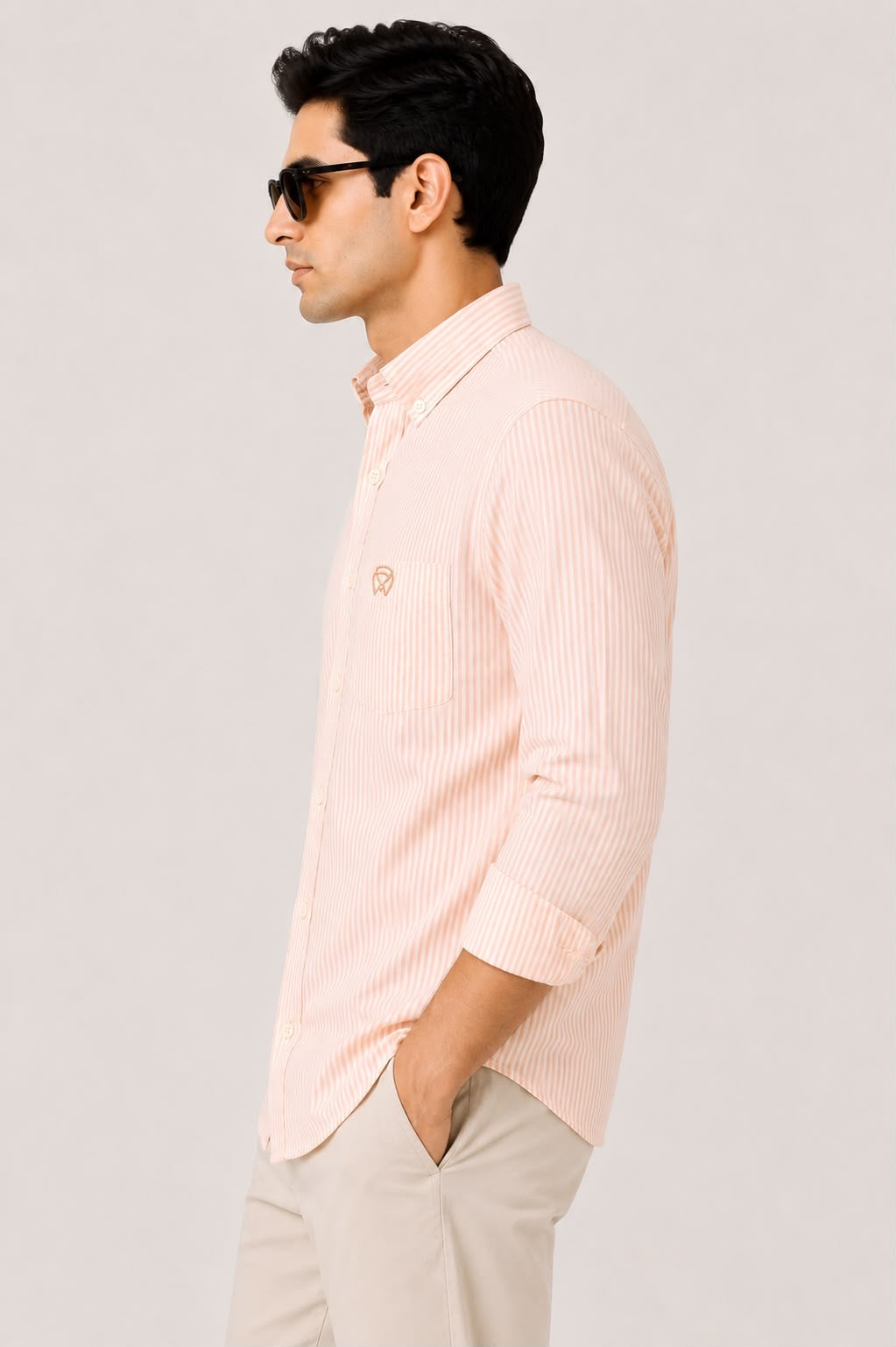 Peach Striped Shirt