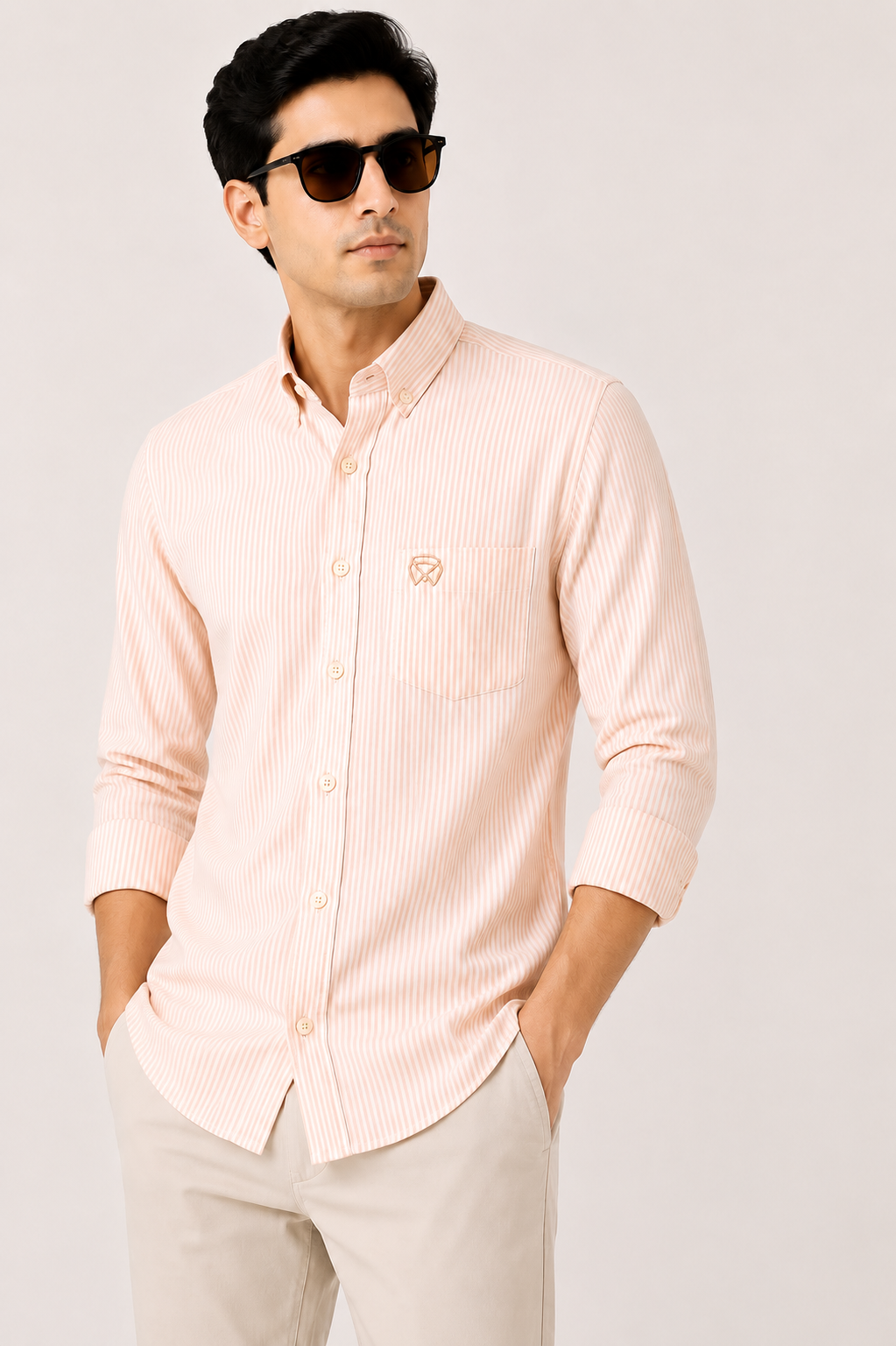 Peach Striped Shirt