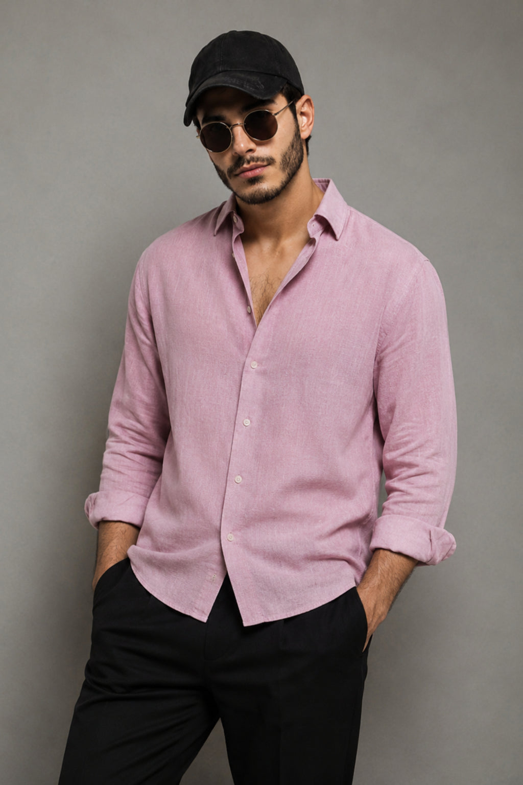 Baby Pink Linen Shirt