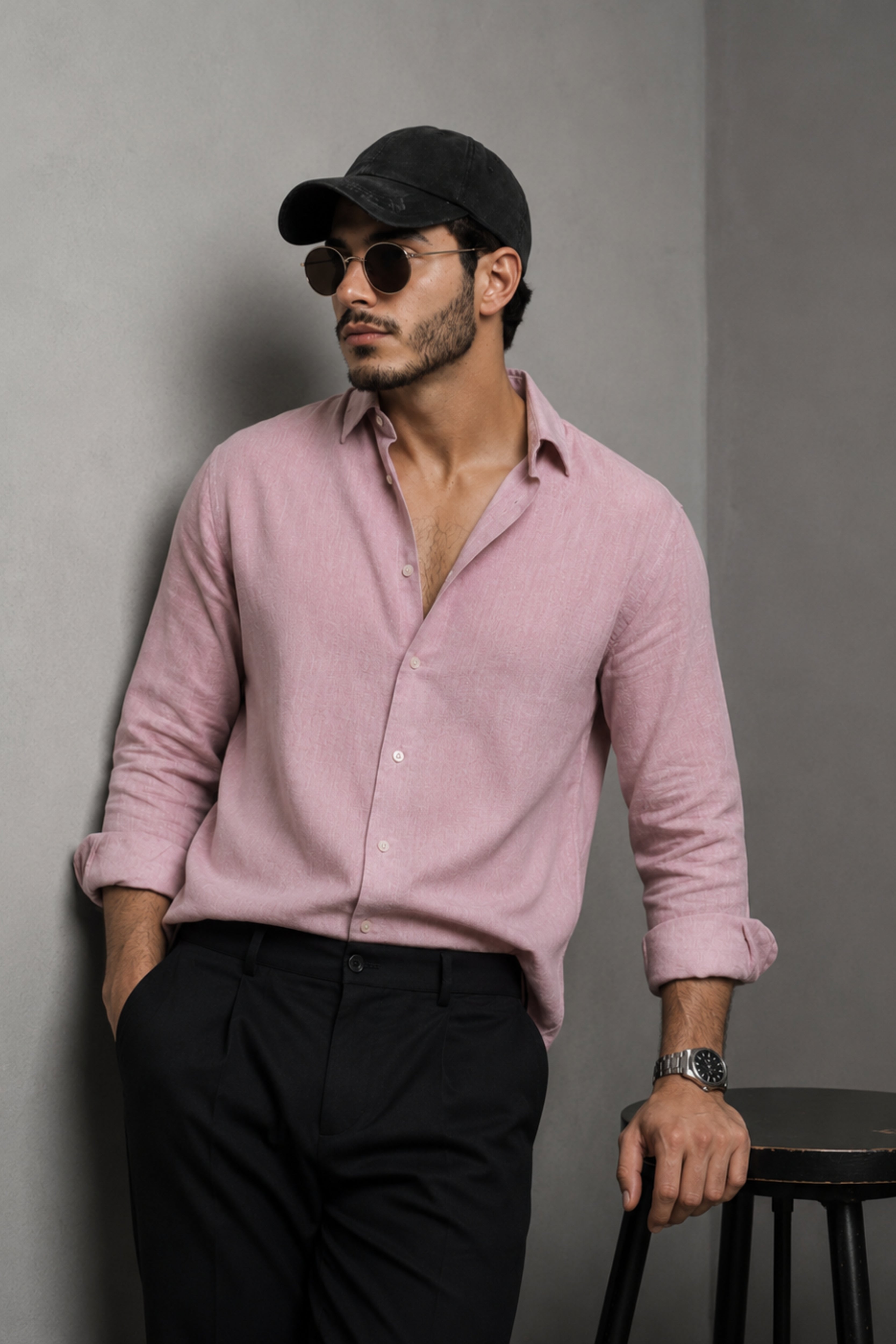 Baby Pink Linen Shirt