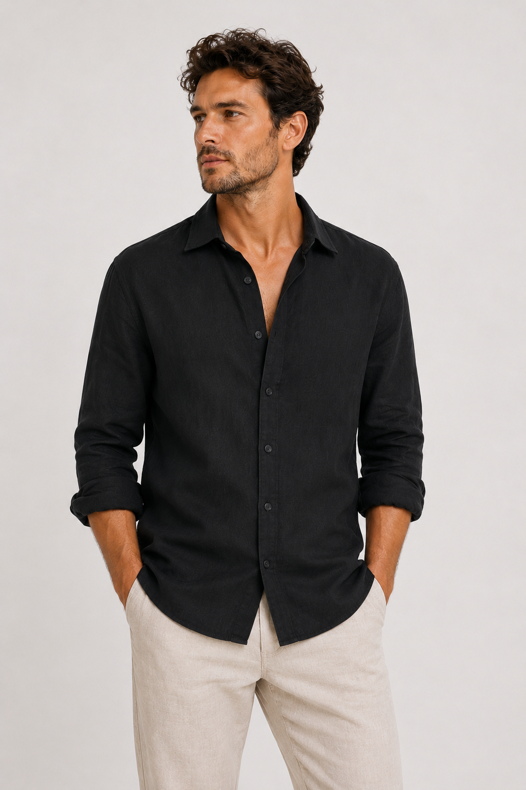 Black Linen Shirt