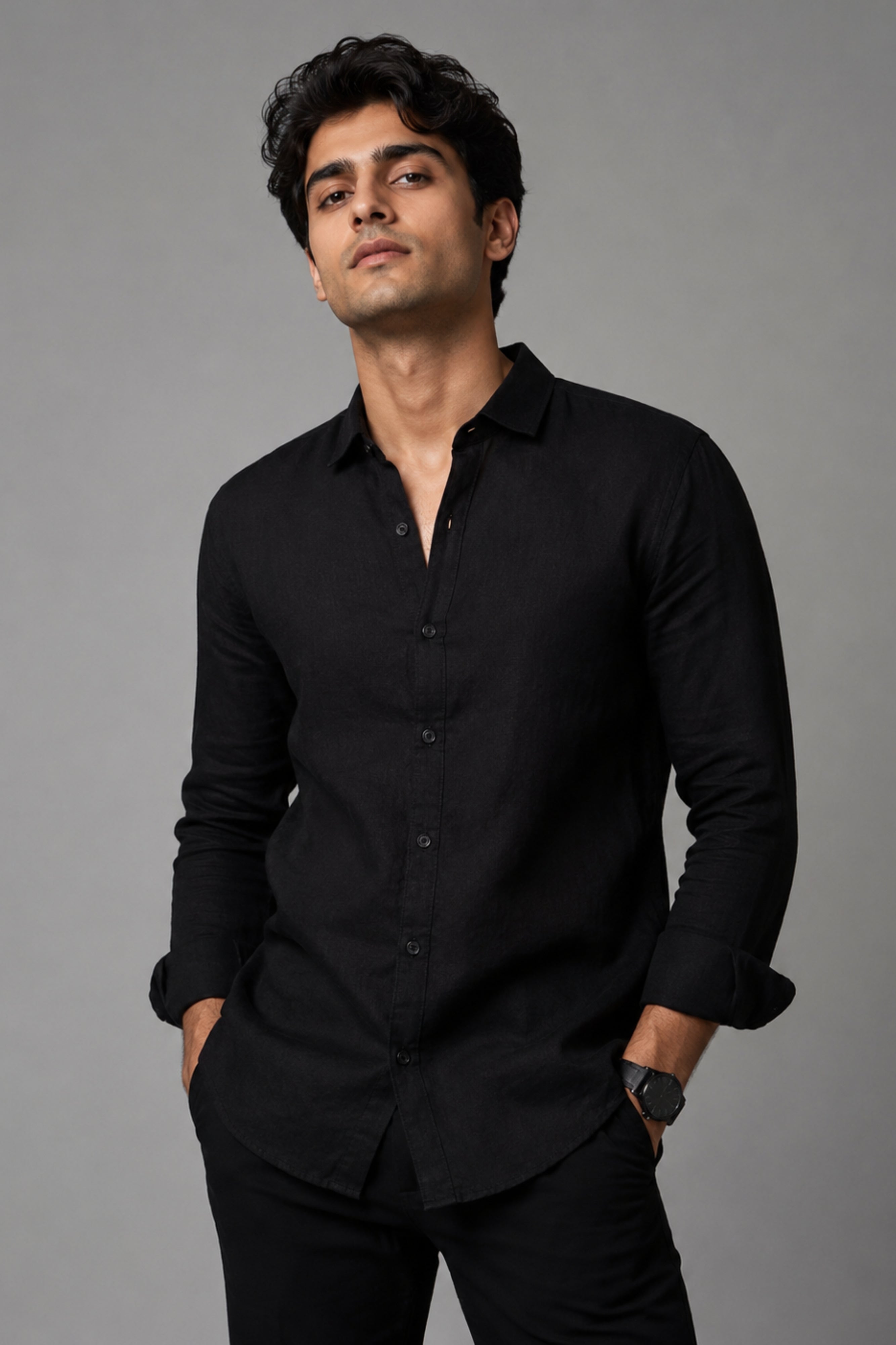 Black Linen Shirt