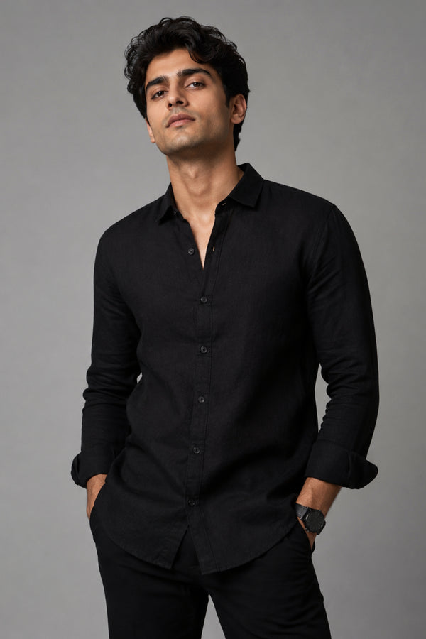 Black Linen Shirt