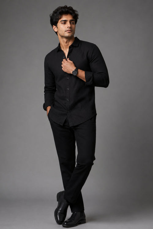 Black Linen Shirt