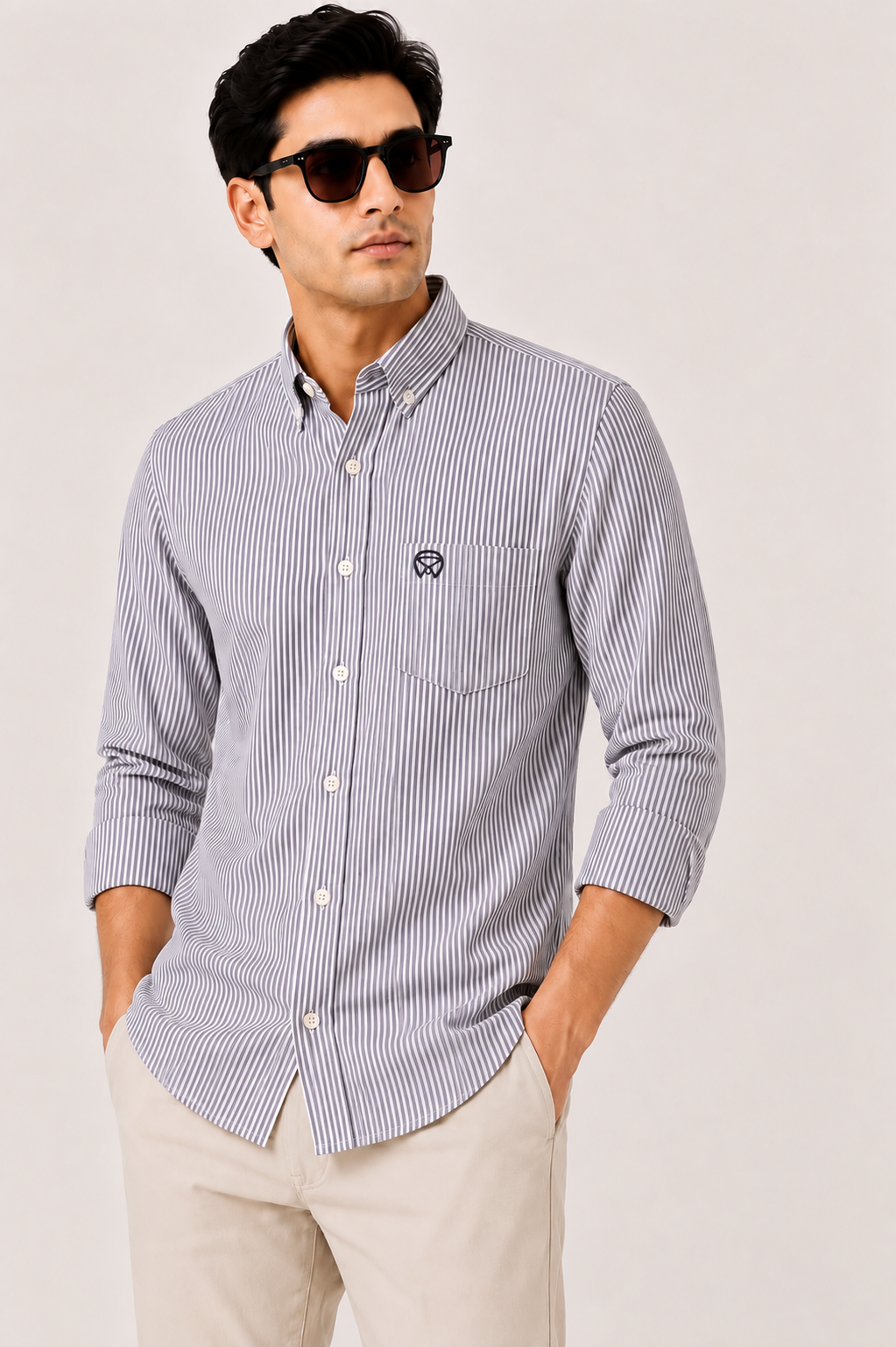 Grey Striped Shirt