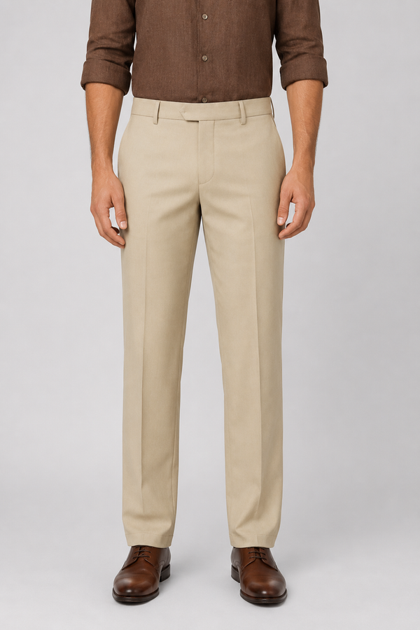 Cream Relaxed Fit Trousers