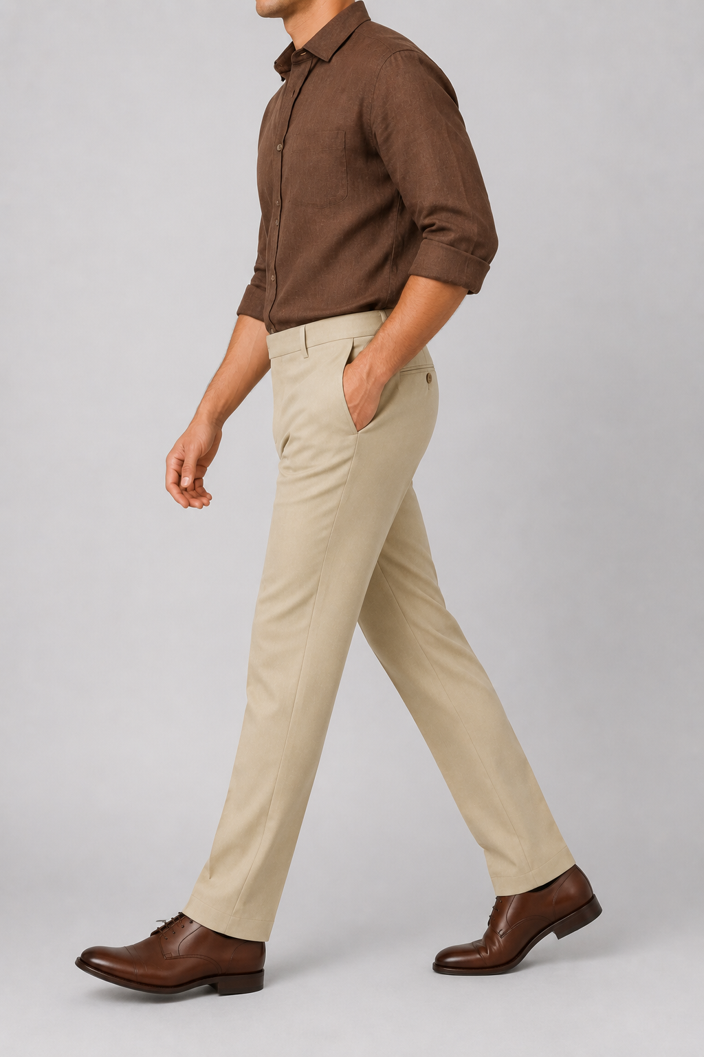 Cream Relaxed Fit Trousers