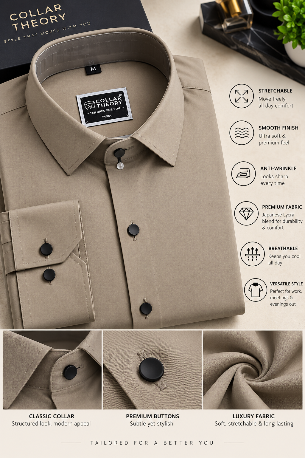 Mocha Walnut Lycra Shirt