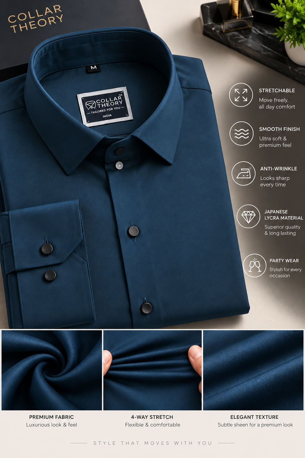 Midnight Navy Lycra Shirt