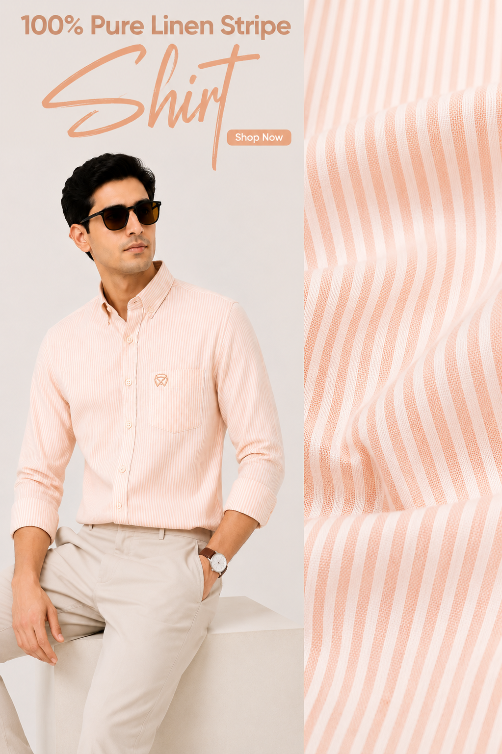Peach Striped Shirt