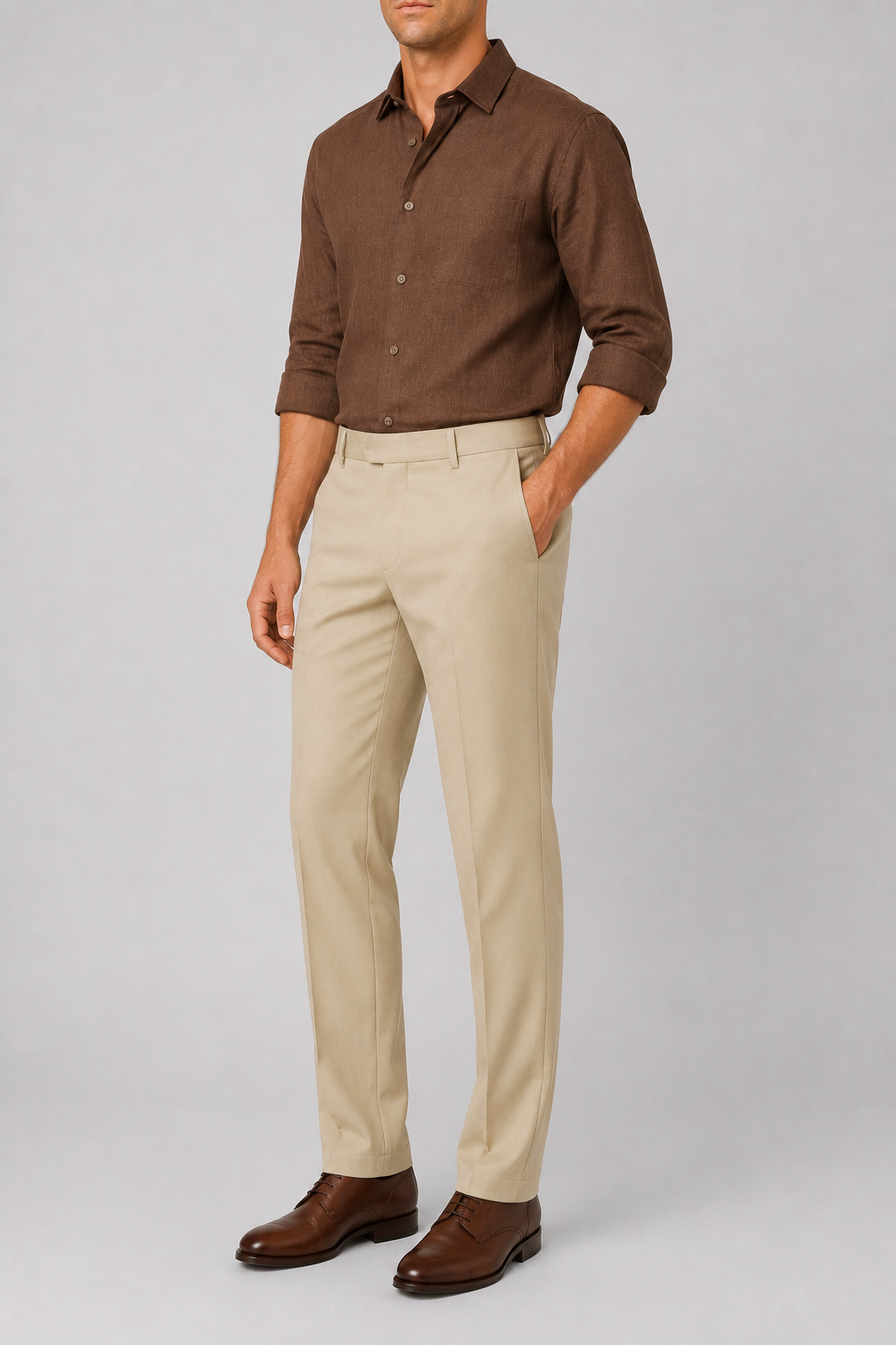 Cream Relaxed Fit Trousers