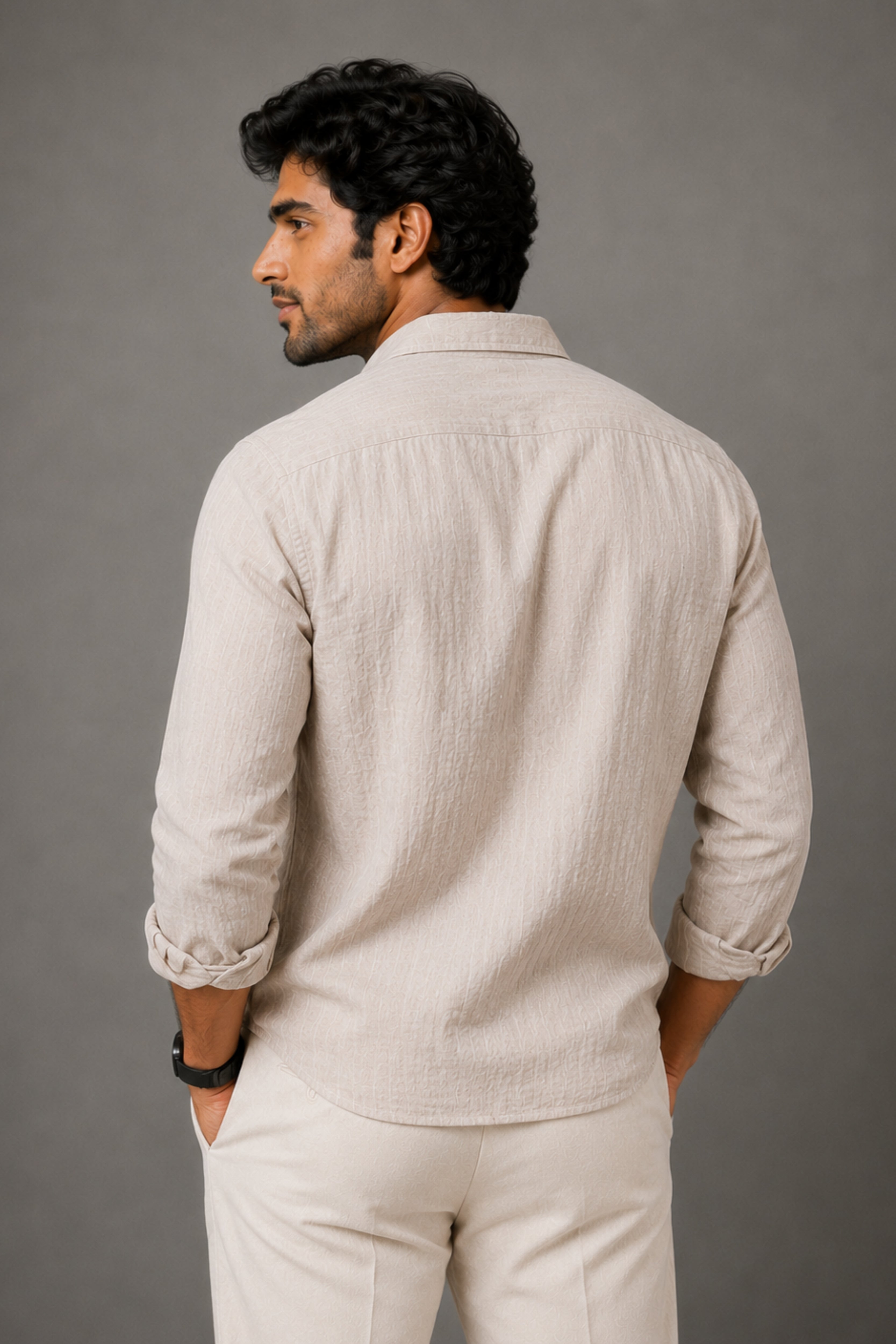Ivory Cream Linen Shirt