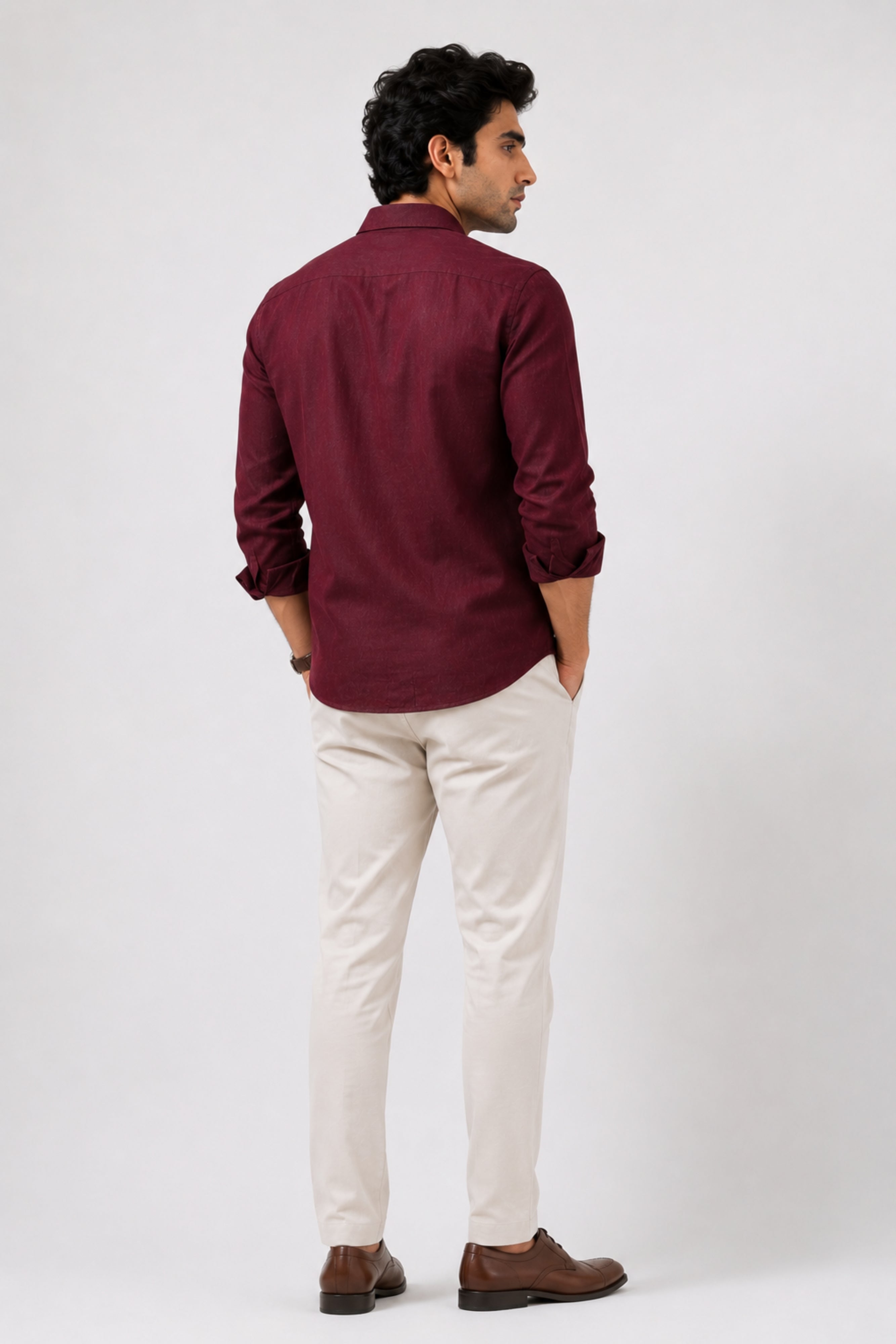 Maroon Linen Shirt