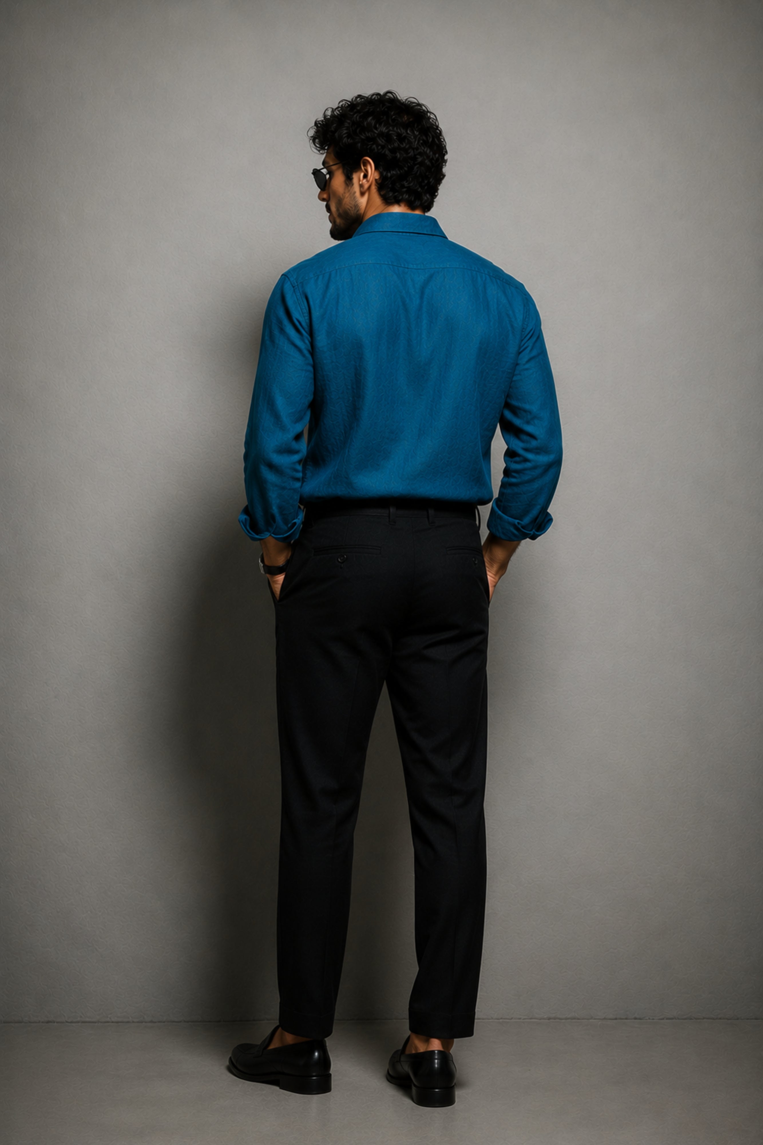 Peacock Blue Linen Shirt