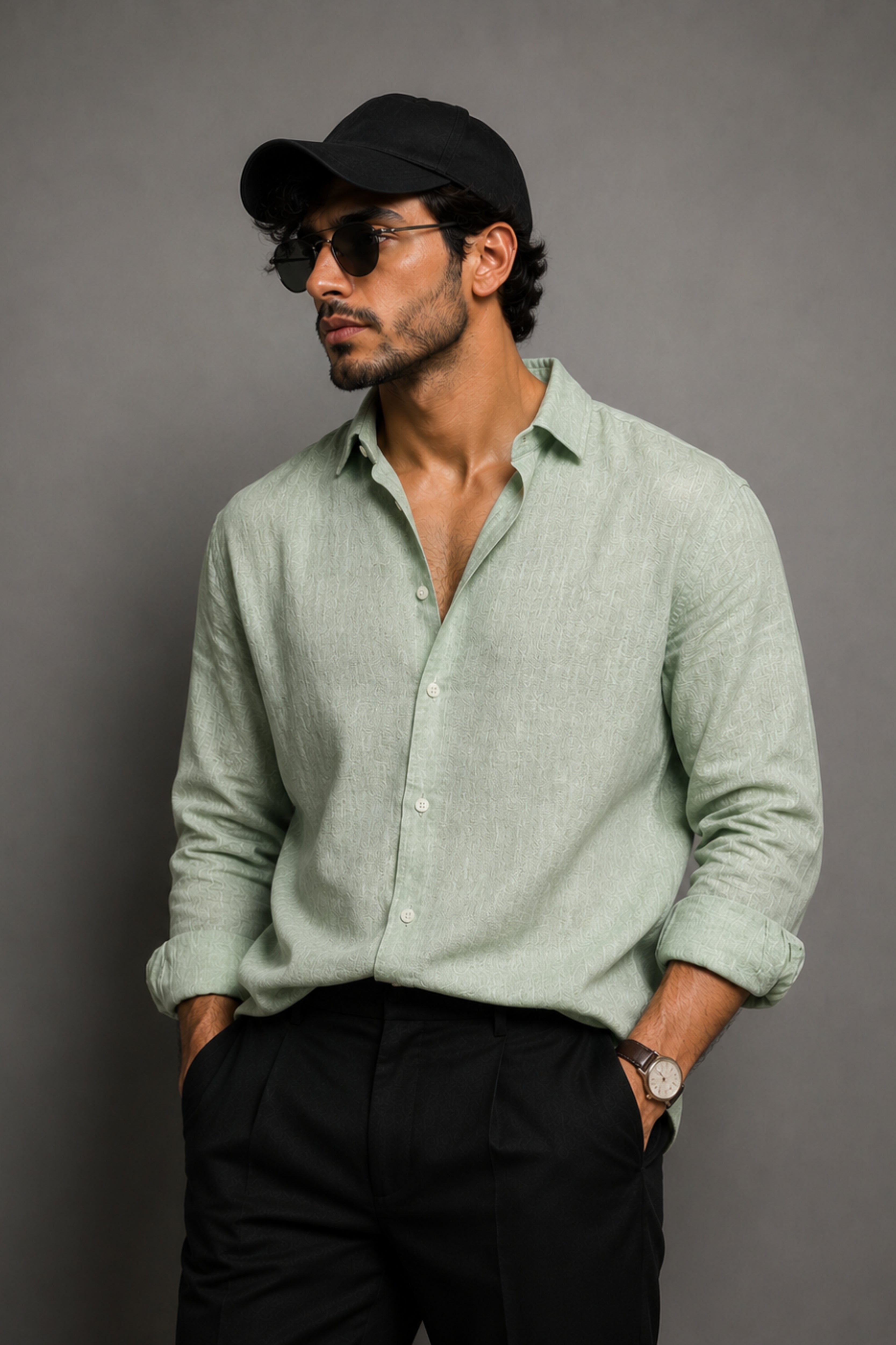 Pista Green Linen Shirt