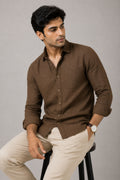 Walnut Brown Linen Shirt