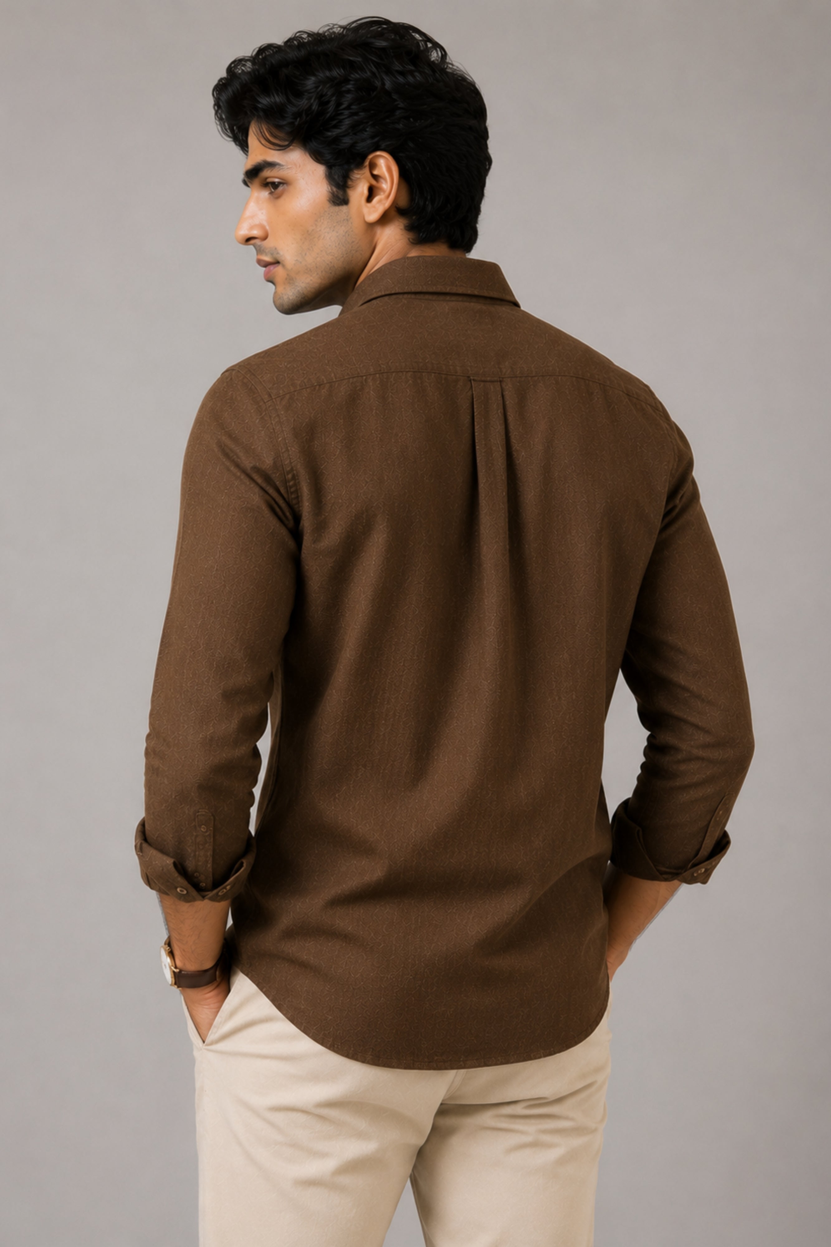 Walnut Brown Linen Shirt