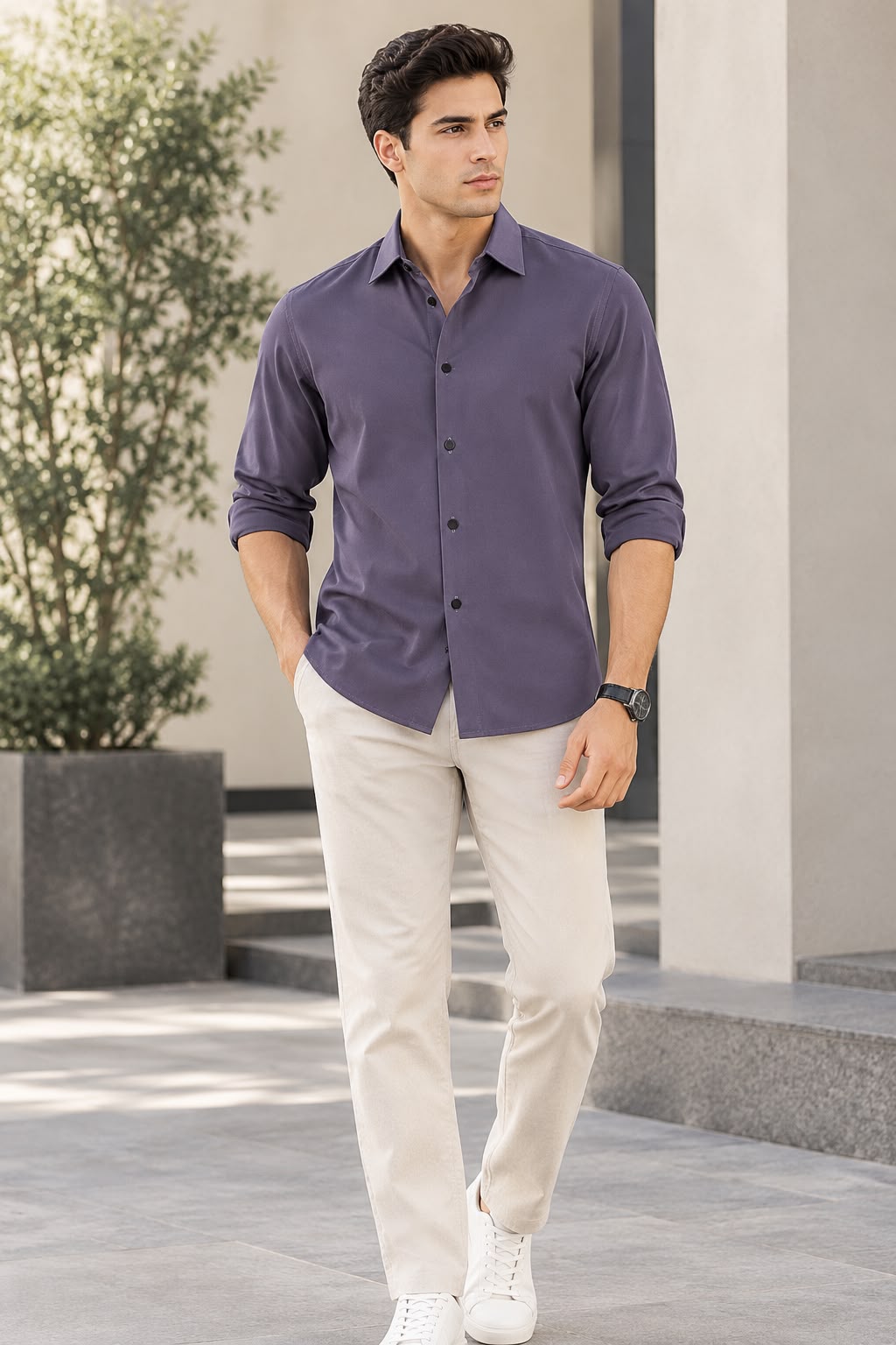 Plum Violet Lycra Shirt