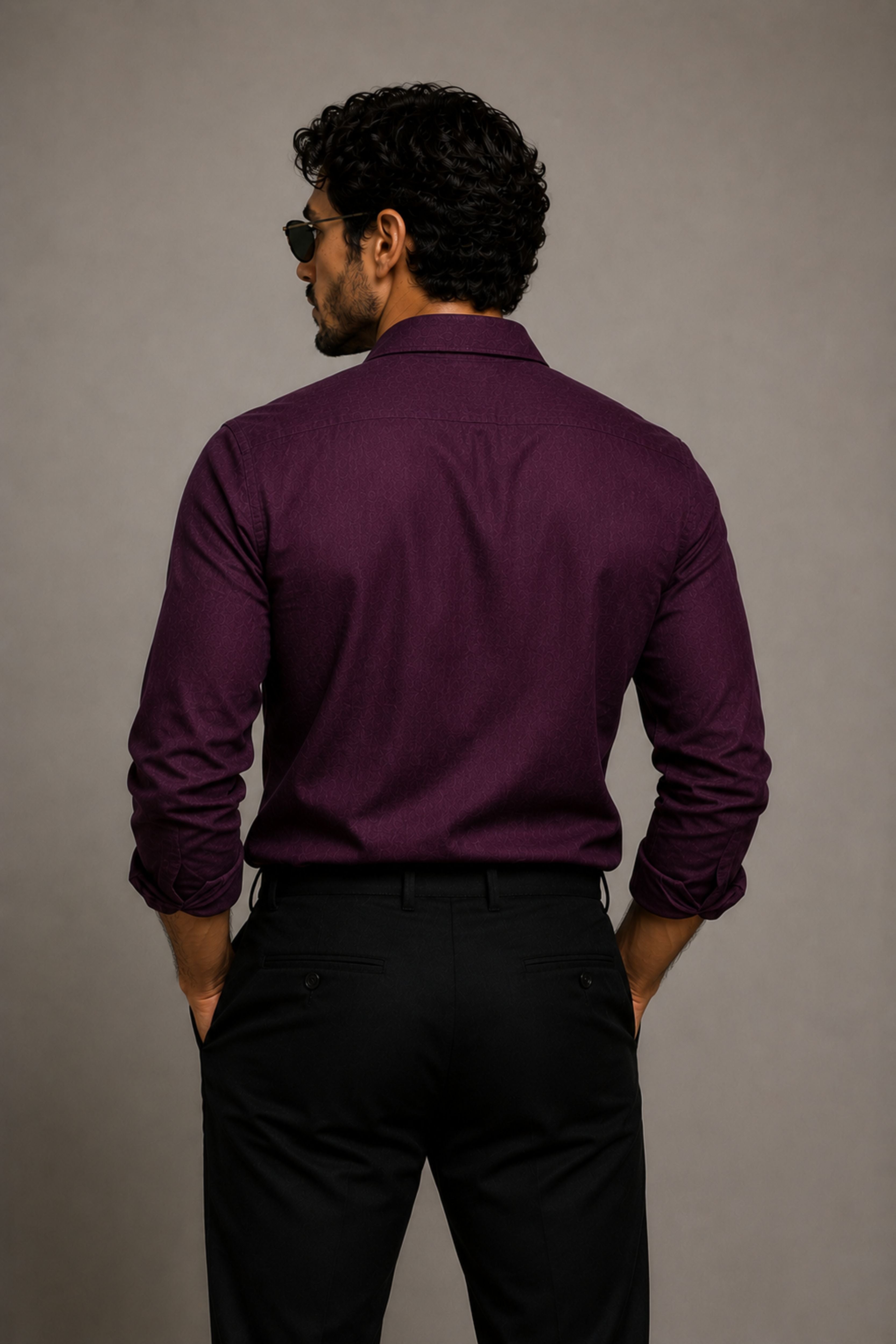 Wine Purple Linen Shirt